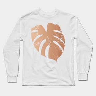 Monstera Leaf with boho pattern Long Sleeve T-Shirt